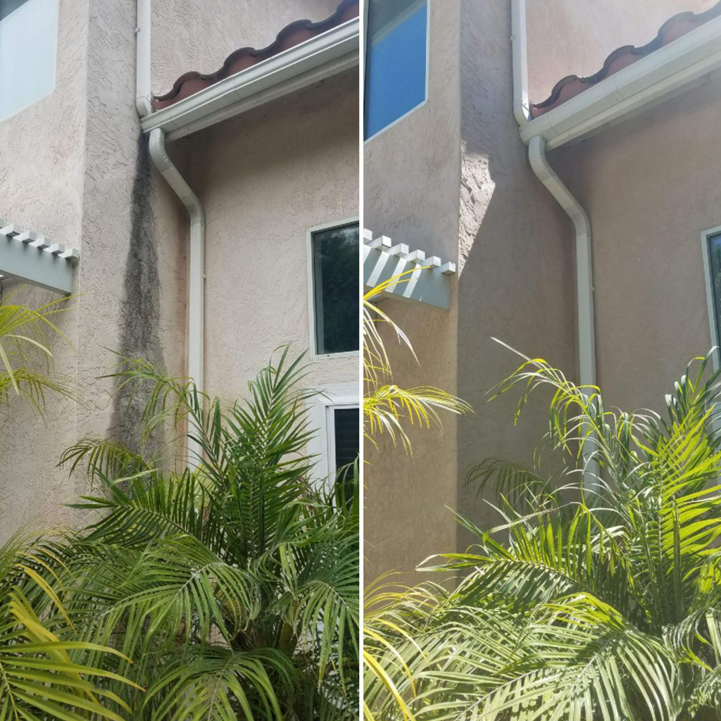 gutter cleaning services before and after