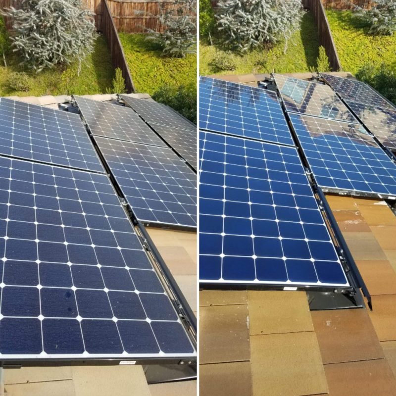 solar panel cleaning services before and after