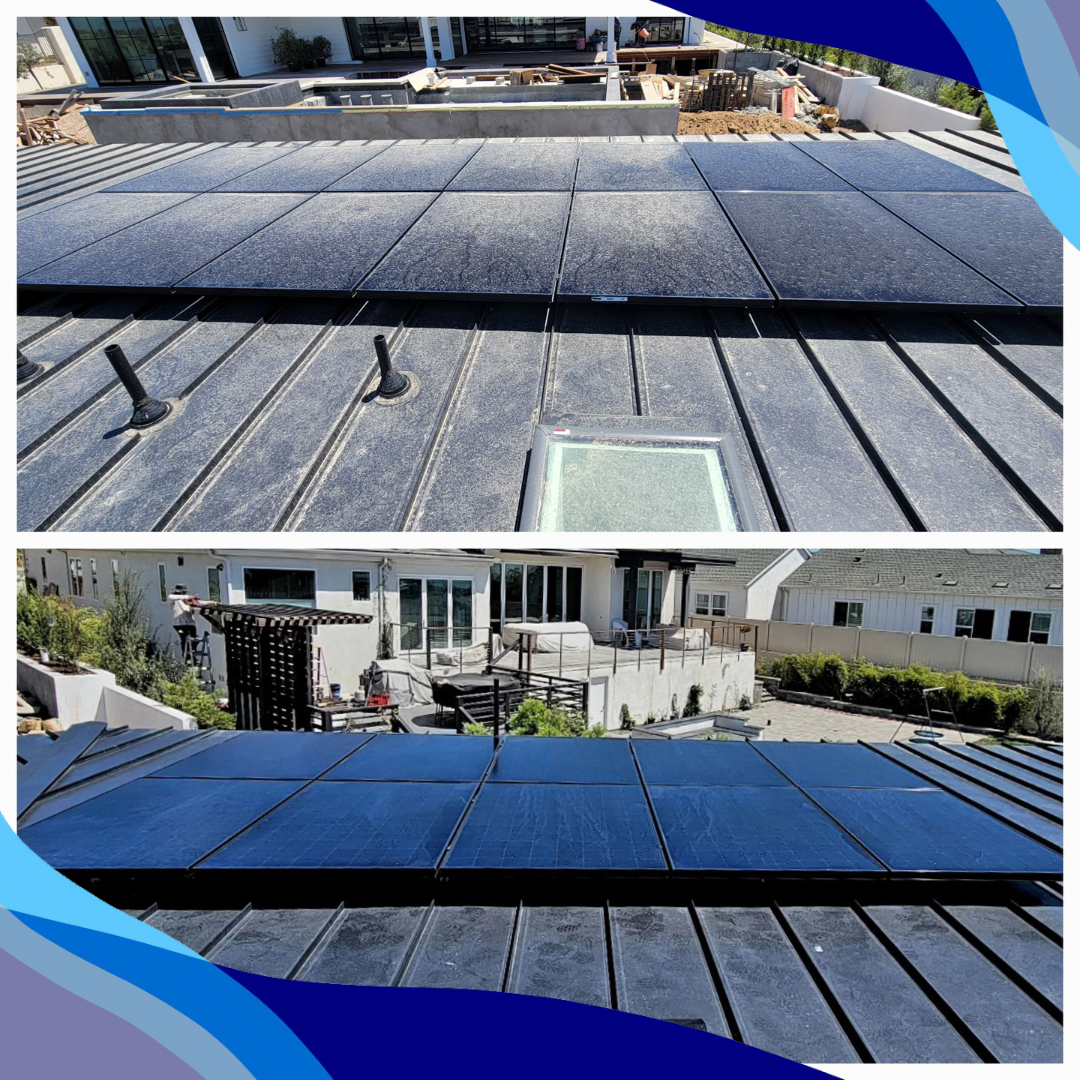roof top solar panel cleaning