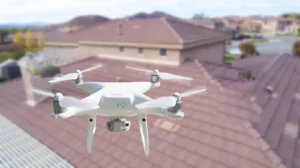Drone over roof