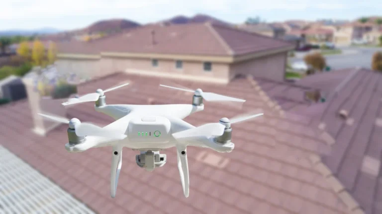 Drone over roof