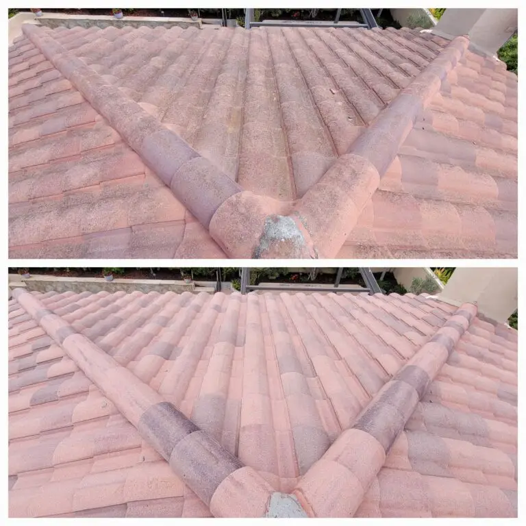 before & after tile roof cleaning in Carlsbad, CA