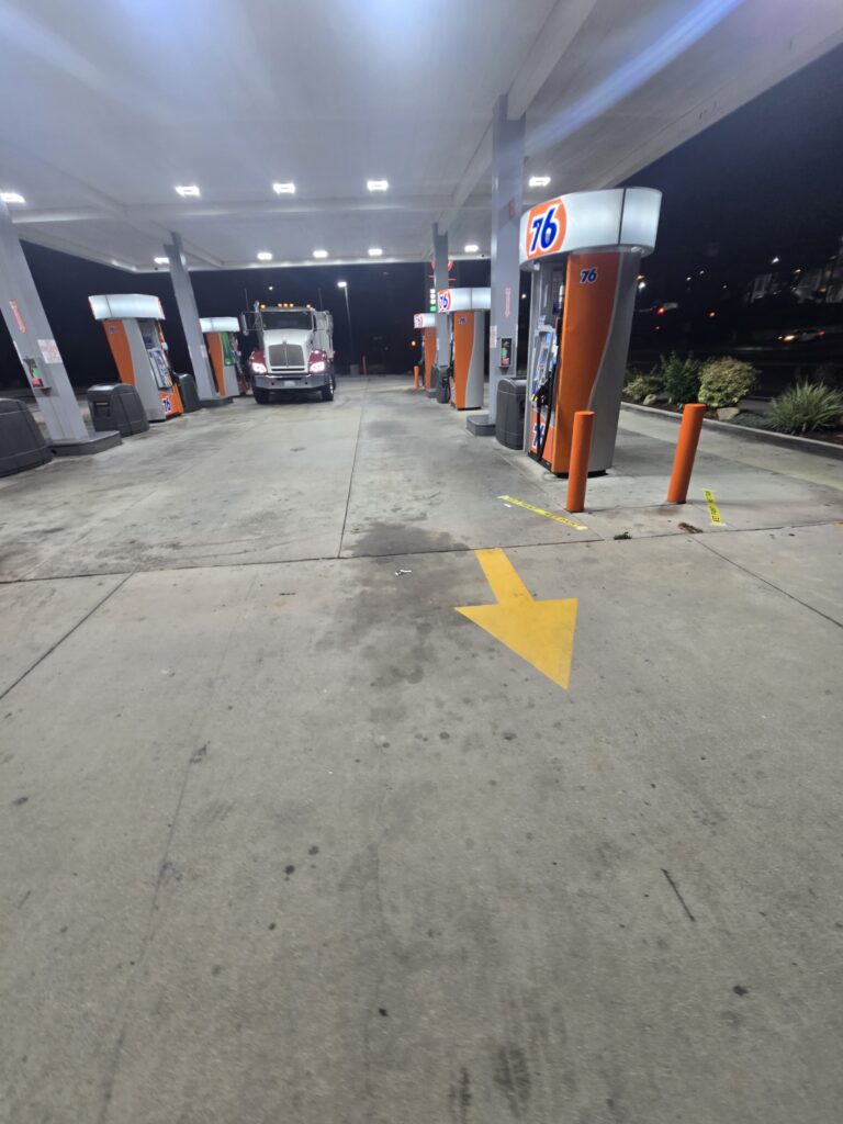 76 gas station with fuel tanker