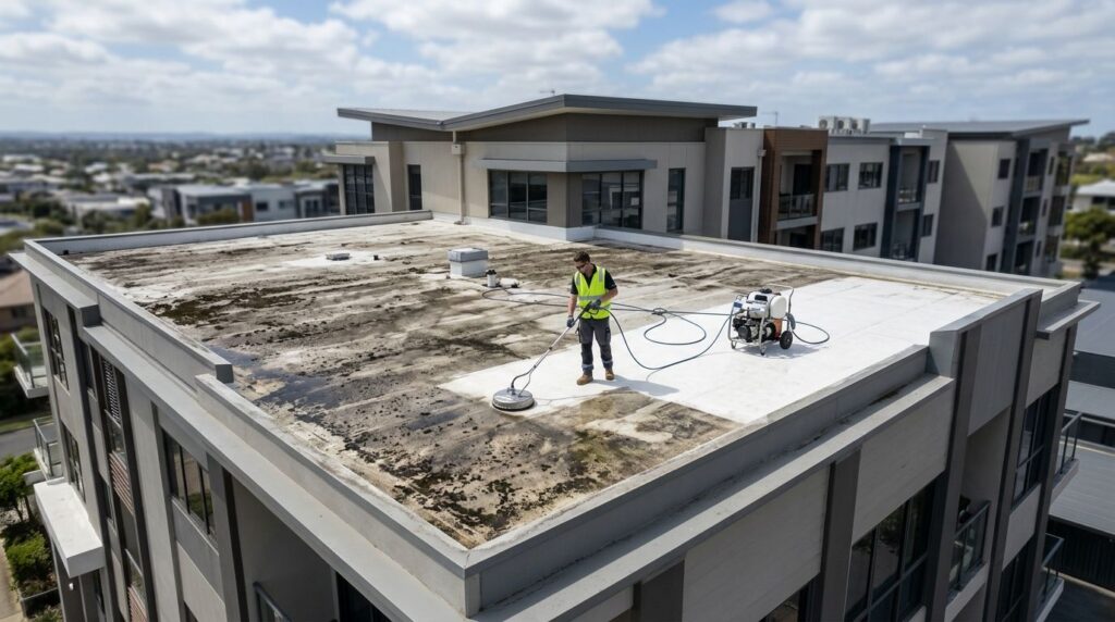 Best roof cleaning method for flat roofs in 2026