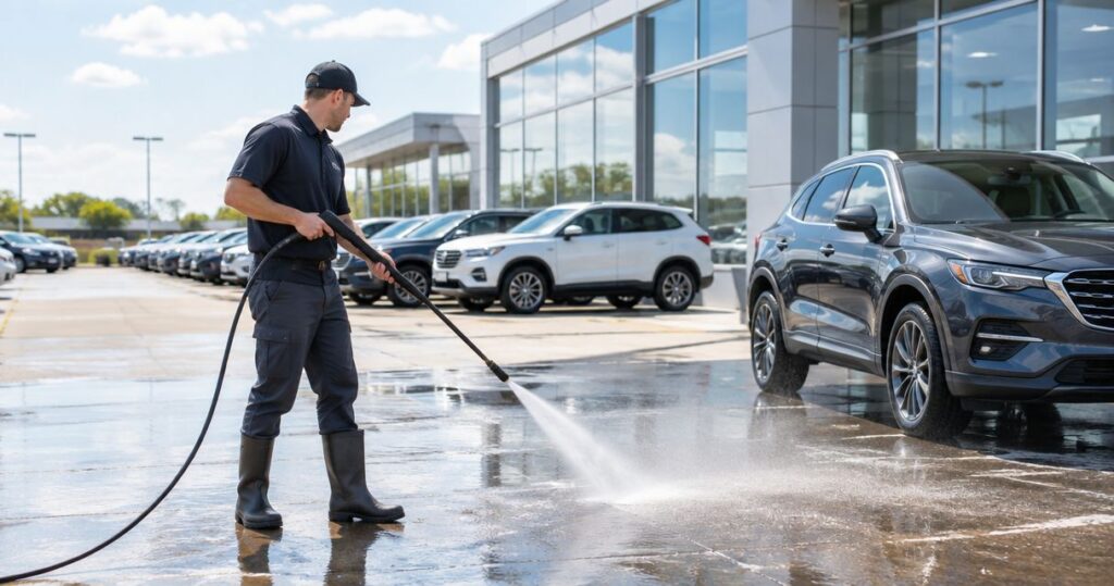Commercial pressure washing for auto dealerships: complete 2026 guide